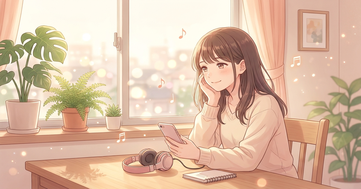 窓辺でスマホを手に自分に合う道を考える女性
