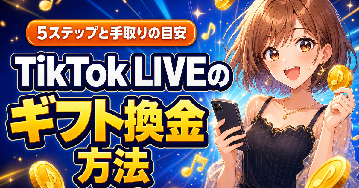TikTok LIVEのギフト換金方法5ステップ｜レートと注意点
