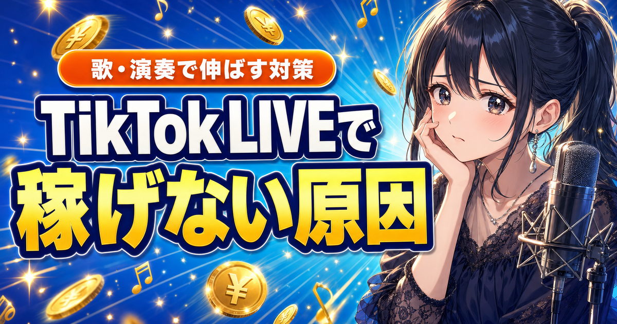 TikTok LIVEで稼げない原因と対策｜歌・演奏で伸ばすコツ